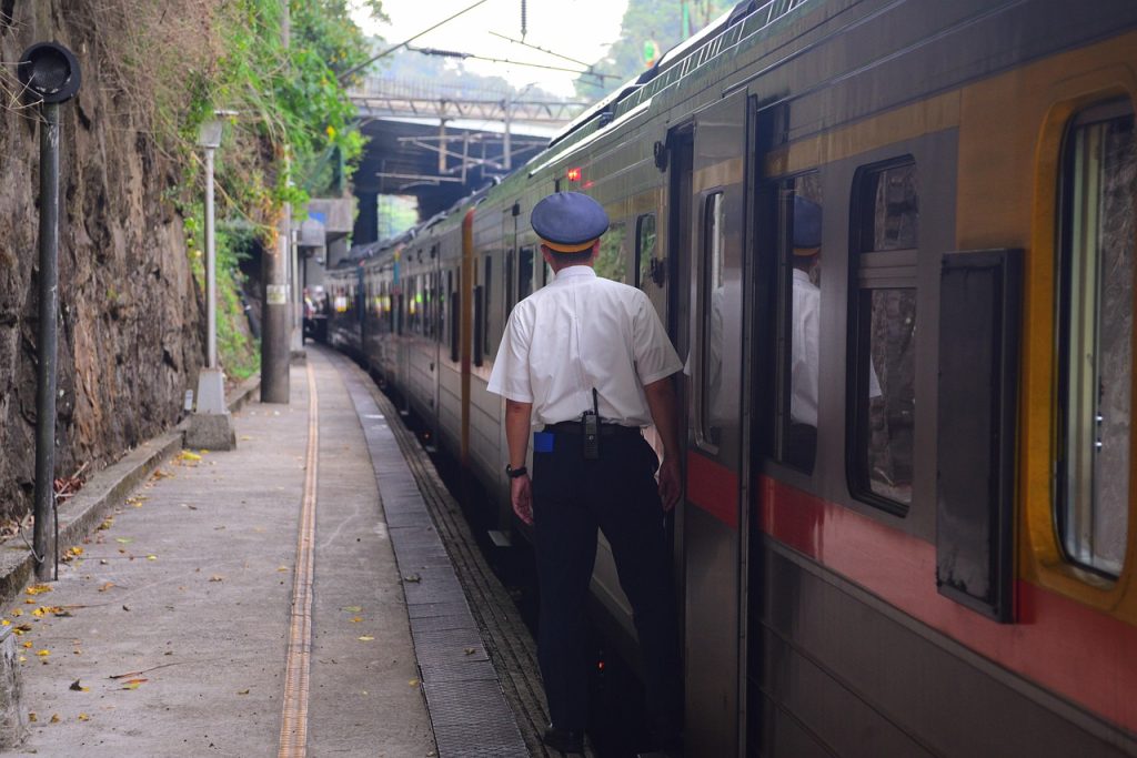 railway train, travel, street, train, transport system, the train conductor, train station, diesel train, pingxi line, railway, platform, taiwan